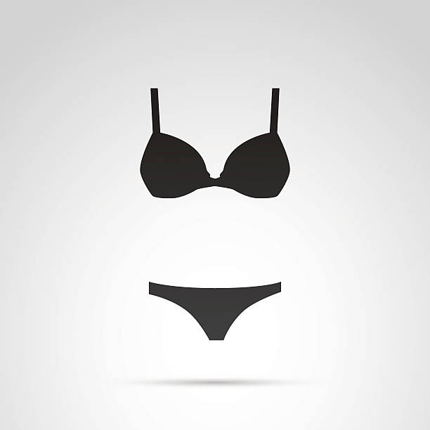 bikini-symbol isoliert auf weißem hintergrund. - panties thong women sensuality stock-grafiken, -clipart, -cartoons und -symbole