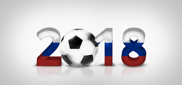 2018 russian soccer football 3d render design
