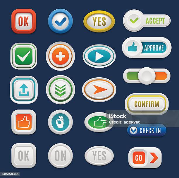 Web Buttons Vector Set Stock Illustration - Download Image Now ...