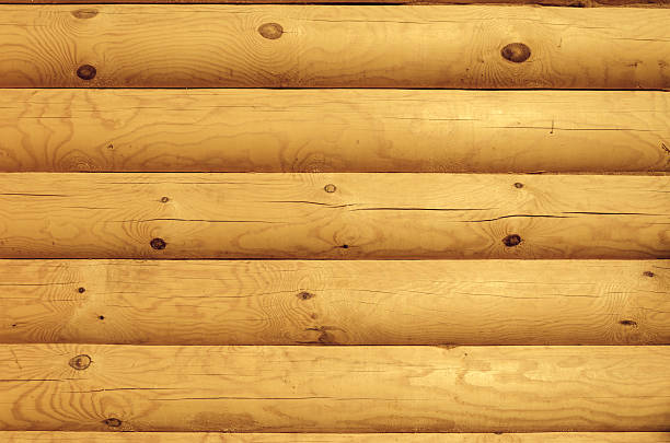 istock Shield with a large number of parallel wooden logs 585158390