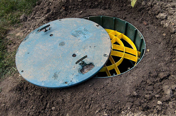 Septic Tank Cover stock photo