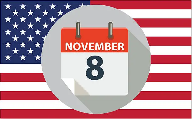 Vector illustration of NOVEMBER 8 - ELECTION DAY