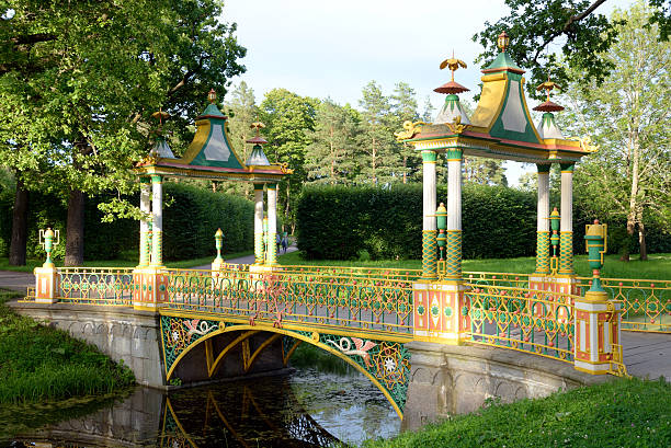 istock Chinese bridge in Alexander Park in Tsarskoye Selo. 585162080