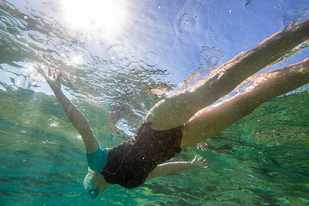 istock Woman sea snorkeling 585162724
