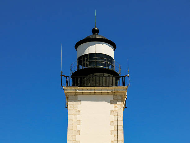 istock Cap Camarat lighthouse against a bright blue sky 585163522