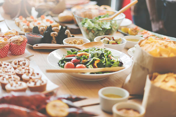 istock Buffet Brunch Food Eating Festive Cafe Dining Concept 585165982