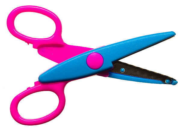 Colored Zigzag Scissors Stock Photo - Download Image Now - Scissors, Child,  Cut Out - iStock