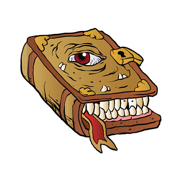 mmonster book. monster book.vector illustration leather clasp stock illustrations