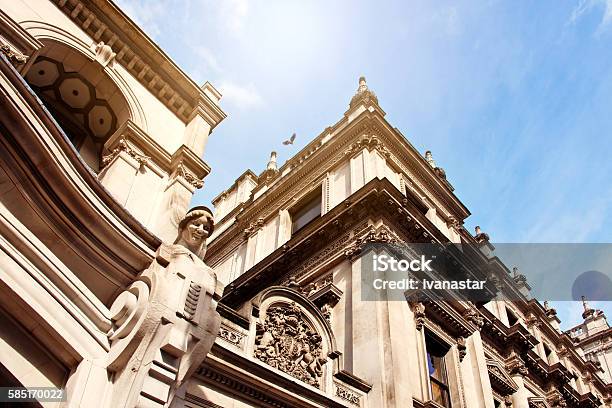 Victorian English Stonework Facade Piccadilly Circus London Stock Photo - Download Image Now