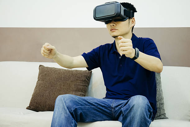 istock Businessman enjoy VR indoors 585170076