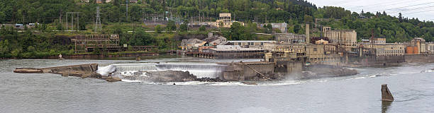 willamette falls papiernie w oregon panorama - west linn zdjęcia i obrazy z banku zdjęć