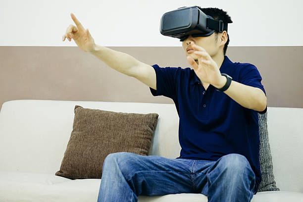 istock Businessman enjoy VR indoors 585170488