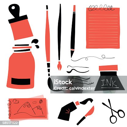 istock Retro drawing tools 585171122