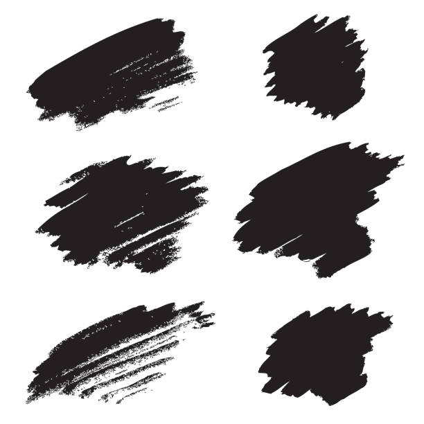 Set of different grunge brush stains. Set of different grunge brush stains. Vector illustration. hairbrush stock illustrations