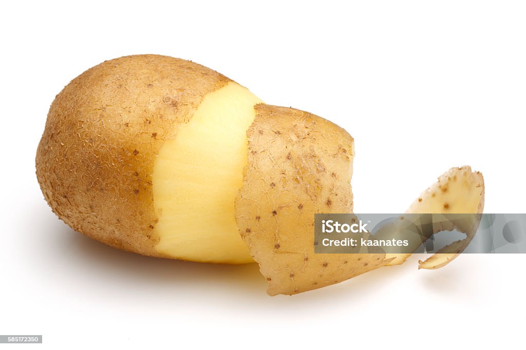 Peeled potatoes Peeled potatoes isolated on white background Raw Potato Stock Photo