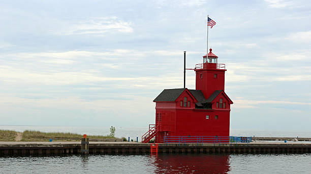 istock The Big Red Lighthouse in Holland, Michigan 585172748