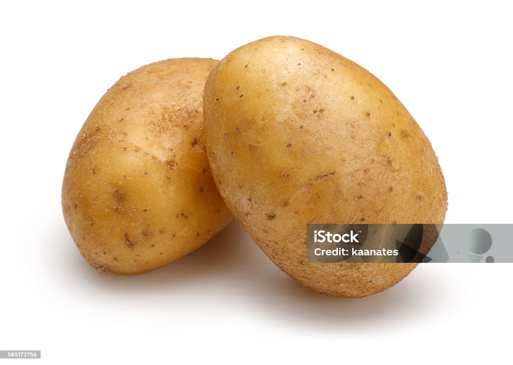 Raw Potatoes raw potatoes and slices isolated on white backgroundraw potatoes isolated on white background Raw Potato Stock Photo