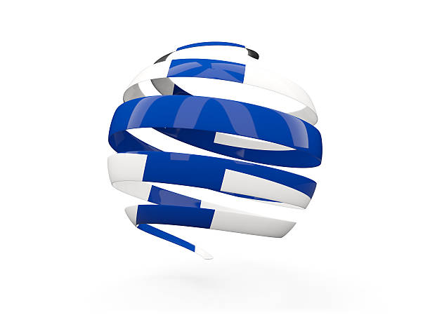 istock Flag of finland, round icon 585176854