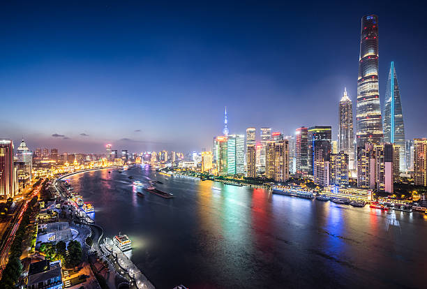 istock Shanghai Skyline at Dusk 585181118