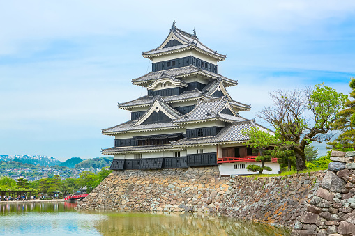 Matsumoto, Japan - May 23, 2015: Matsumoto Castle in Japan on spring or summer day. one of the most complete and beautiful among Japan's original castles