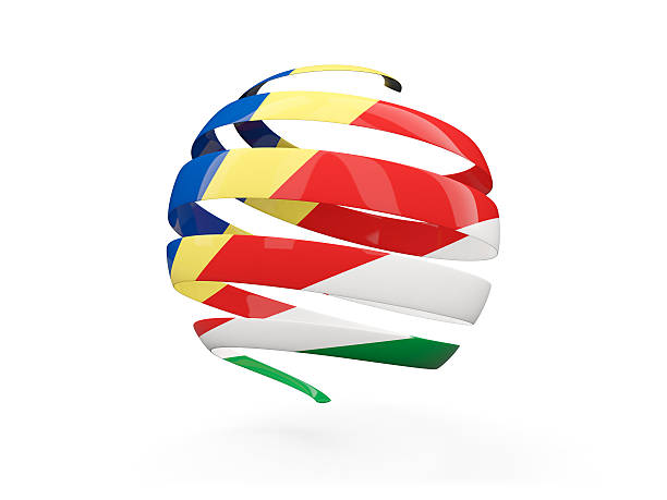 istock Flag of seychelles, round icon 585182260