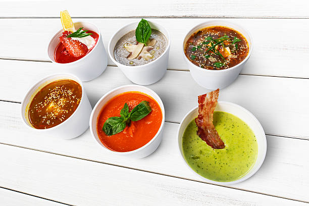 istock Variety of soups from different cuisines 585183466