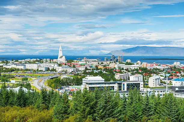 Panoramic view of Reykjavik, Iceland