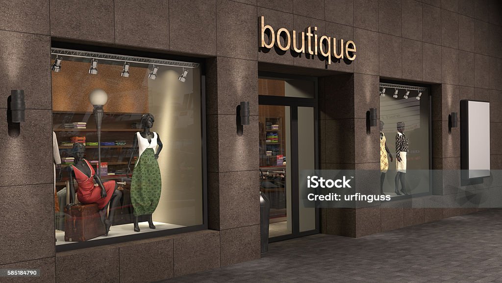 store exterior, 3d illustration Shopping Mall Stock Photo
