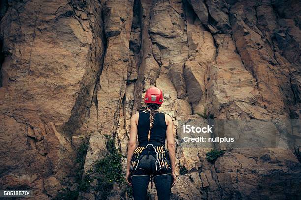 Young Climber Getting Ready For Rock Climbing Stock Photo - Download Image Now - Climbing, Rock Climbing, Mountain Climbing