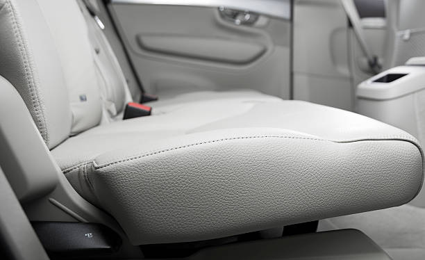 istock Leather car seats  detail with focus on stitch 585188884