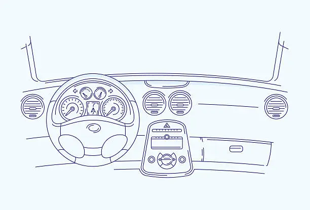 Vector illustration of car interior