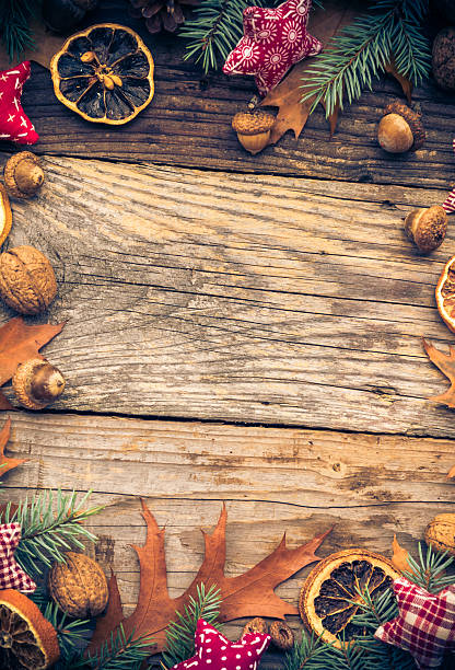 istock Christmas background twigs decorations gifts nature 585192162