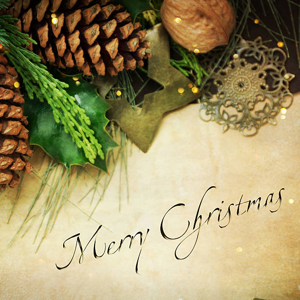 istock Paper background with Christmas border 585192896