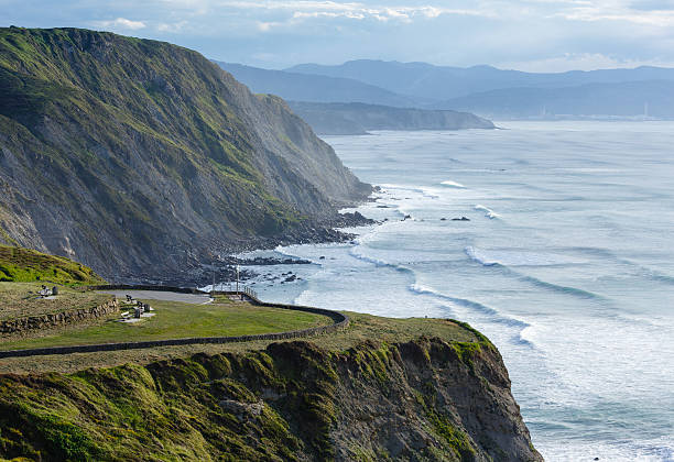 istock Summer ocean coastline view in Barrika town (Spain). 585283390