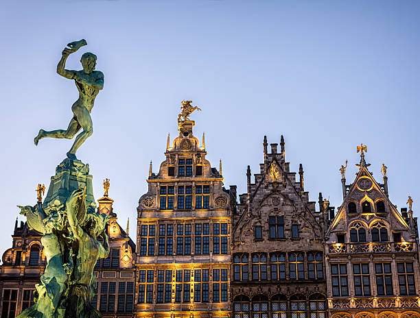 Grote Markt in Antwerp with Statue