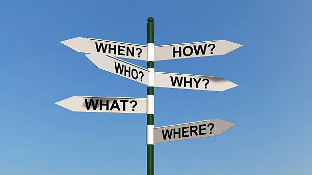 istock question road sign - questions and researching concept 585289608