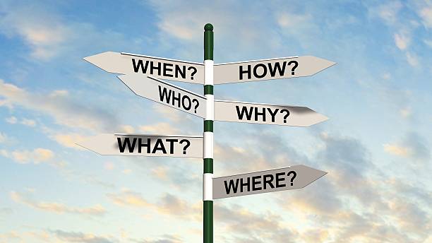 istock question road sign - questions and researching concept 585289676