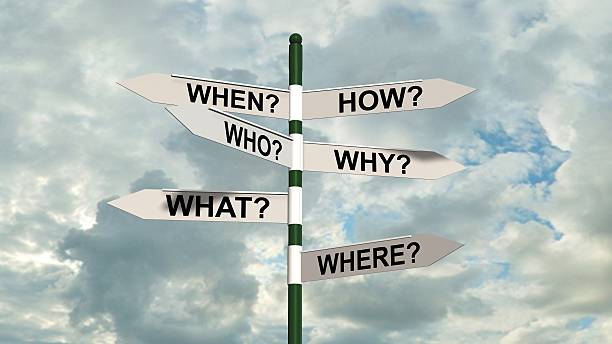istock question road sign - questions and researching concept 585289998