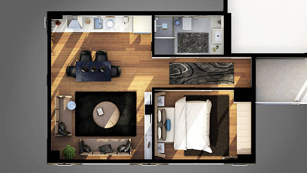 istock 3d render of floor plan about residental building 585292826