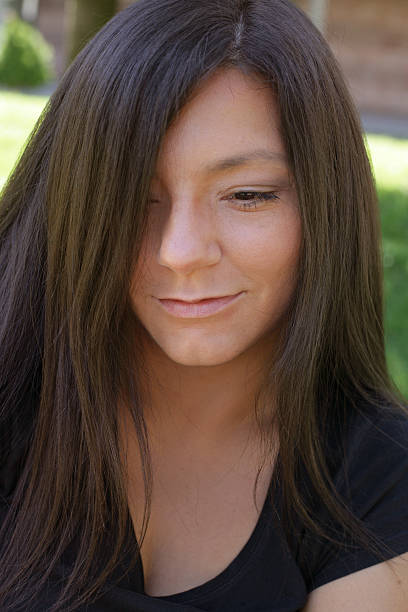 istock Smiling Black hair woman 585294764