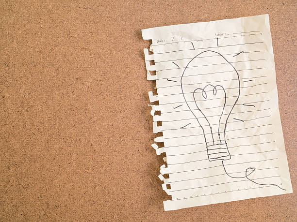 istock Hadn writing light bulb on crumpled paper business idea concept 585299236