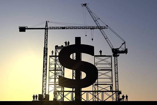 cantiere in dollari - construction frame finance development construction foto e immagini stock