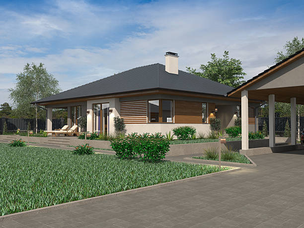 istock Project of a luxury villa under construction 585299858