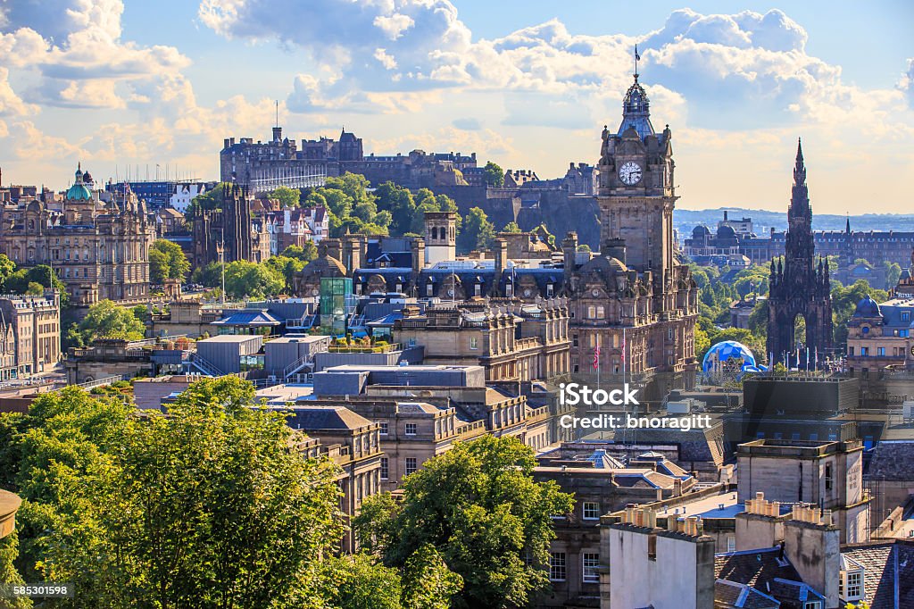 Mountain view point over Edinburgh city. Edinburgh - Scotland Stock Photo