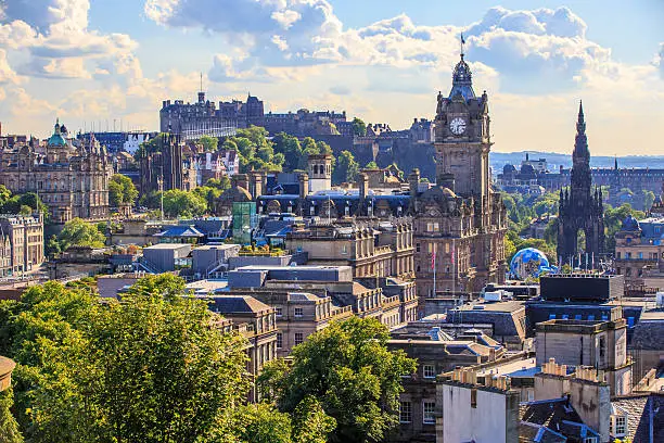 Mountain view point over Edinburgh city.