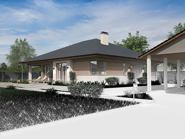 istock Project of a luxury villa under construction 585302660