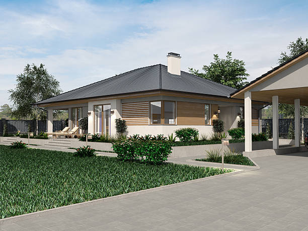 istock Project of a luxury villa under construction 585303106
