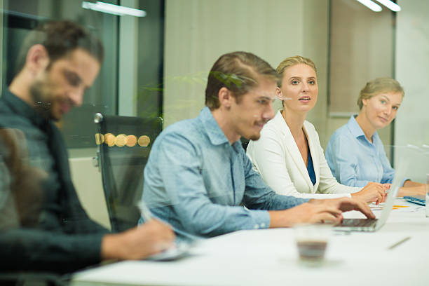 istock Business People Listening Presentation 585303678