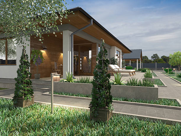 istock Project of a luxury villa under construction 585304214