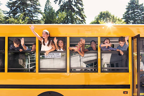 istock School kids hanging out bus windows 585307010